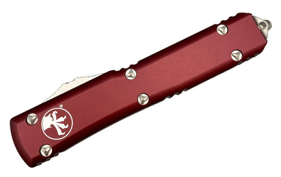 Microtech Ultratech 122 - 10MR Merlot - Double Edge - Stonewash Finish - timberknives.com