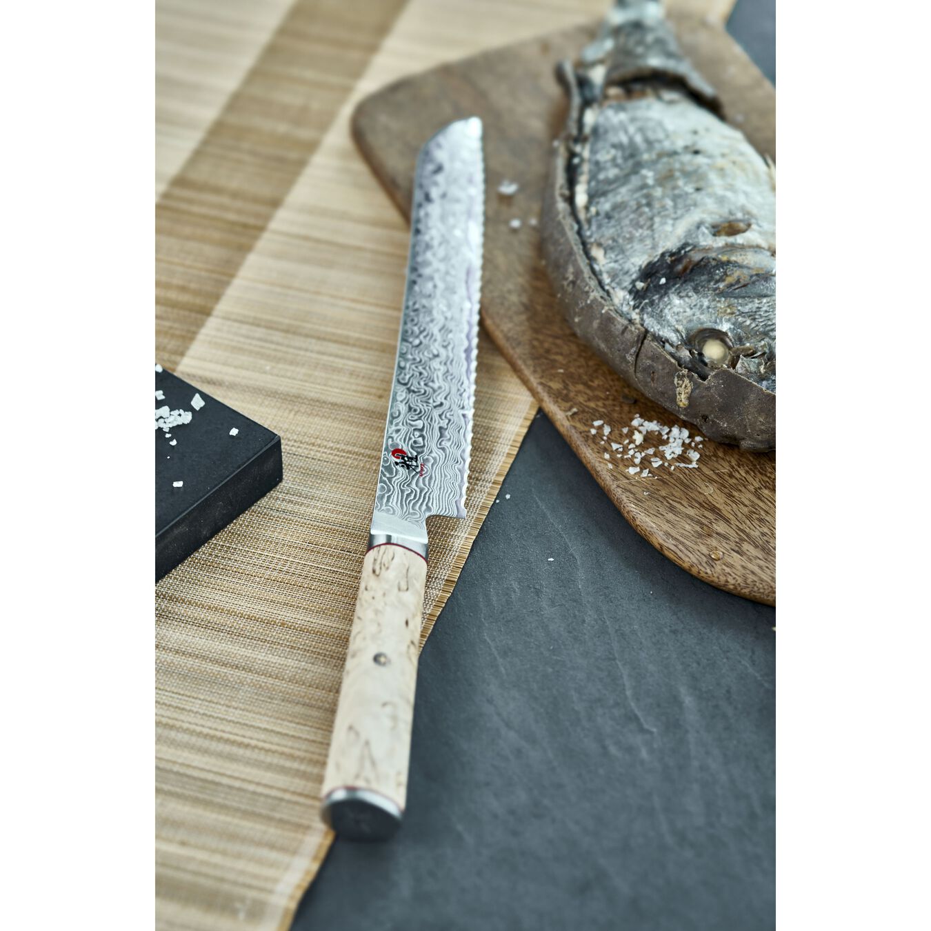 MIYABI BIRCHWOOD 34376 - 233 BREAD KNIFE SG2 9 - INCH - timberknives.com