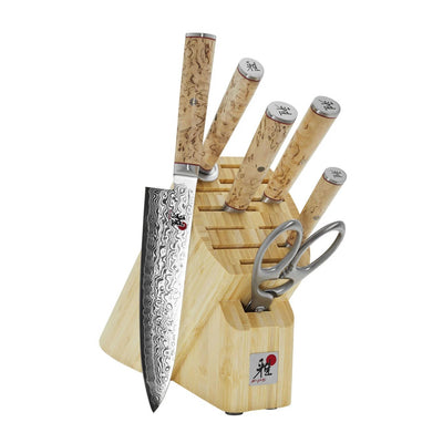 MIYABI BIRCHWOOD SG27 - PC KNIFE BLOCK SET 34370 - 007 - timberknives.com