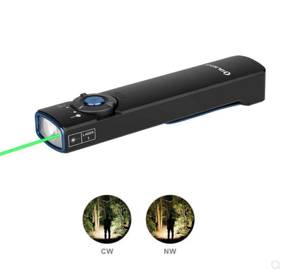 Olight Arkfeld Flat Flashlight with Green Laser & White Light - timberknives.com