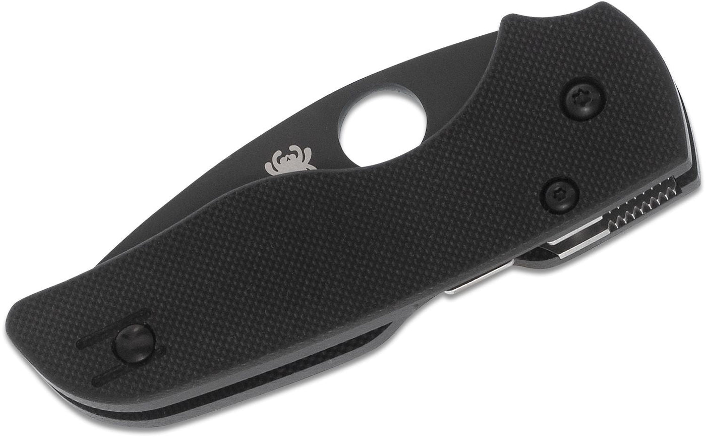 Spyderco Lil' Native Compression Lock Folding Knife Black G - 10 (2.5" Black) - Model C230GPBBK - timberknives.com