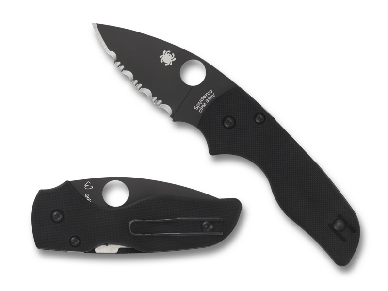 Spyderco Lil' Native Compression Lock Folding Knife Black G - 10 (2.5" Black) - Model C230GPBBK - timberknives.com