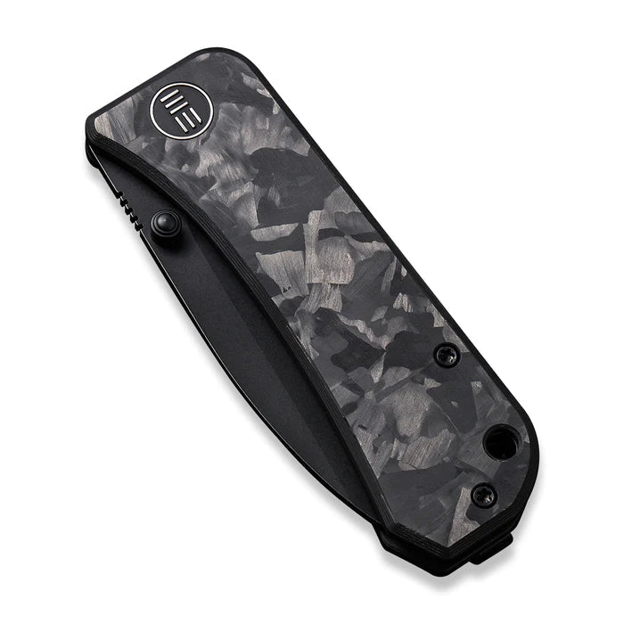 WE Knives Banter Liner Lock Folding Knife Marble Carbon Fiber (2.9" Black SW) 2004H - timberknives.com