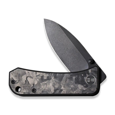 WE Knives Banter Liner Lock Folding Knife Marble Carbon Fiber (2.9" Black SW) 2004H - timberknives.com