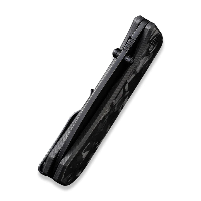 WE Knives Banter Liner Lock Folding Knife Marble Carbon Fiber (2.9" Black SW) 2004H - timberknives.com