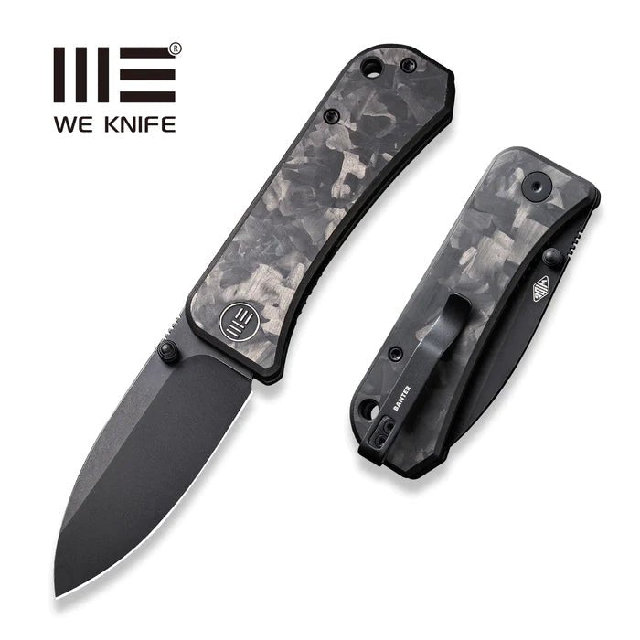 WE Knives Banter Liner Lock Folding Knife Marble Carbon Fiber (2.9" Black SW) 2004H - timberknives.com