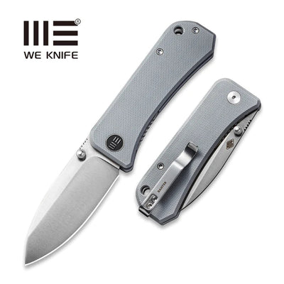 WE KNIVES Banter Thumb Stud Knife Gray G10 Handle (2.9" CPM S35VN Blade) - 2004E - timberknives.com