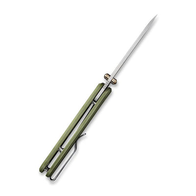 We Knives Banter Thumb Stud Knife Green G10 Handle (2.9" CPM S35VN Blade) - 2004D - timberknives.com