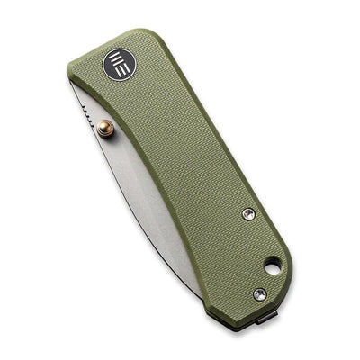We Knives Banter Thumb Stud Knife Green G10 Handle (2.9" CPM S35VN Blade) - 2004D - timberknives.com