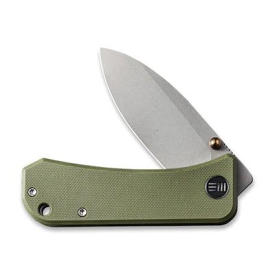 We Knives Banter Thumb Stud Knife Green G10 Handle (2.9" CPM S35VN Blade) - 2004D - timberknives.com