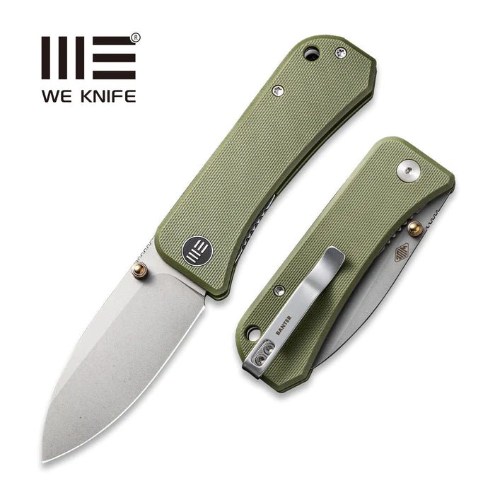 We Knives Banter Thumb Stud Knife Green G10 Handle (2.9" CPM S35VN Blade) - 2004D - timberknives.com
