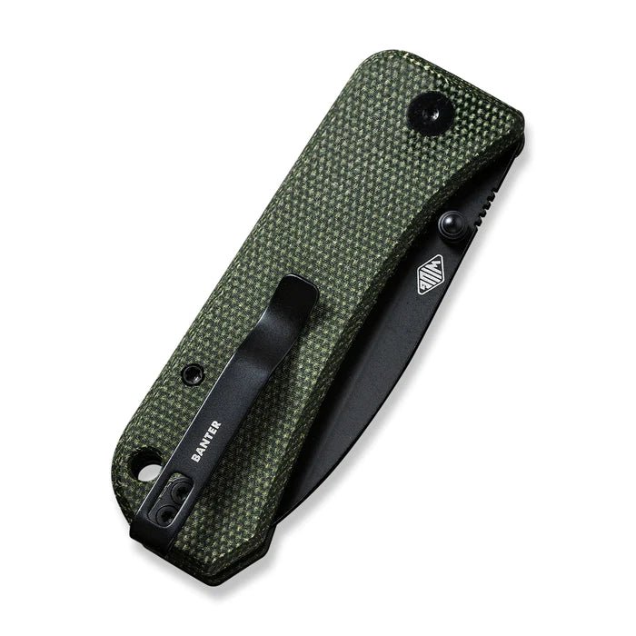 WE KNIVES Banter Thumb Stud Knife Green Micarta Handle (2.9" CPM S35VN) - 2004J - timberknives.com