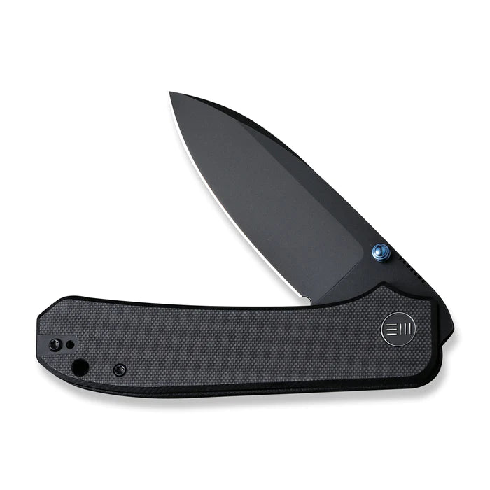 WE KNIVES Big Banter Thumb Stud Knife Black G10 Handle (3.69" Black Stonewashed CPM 20CV) WE21045 - 1 - timberknives.com