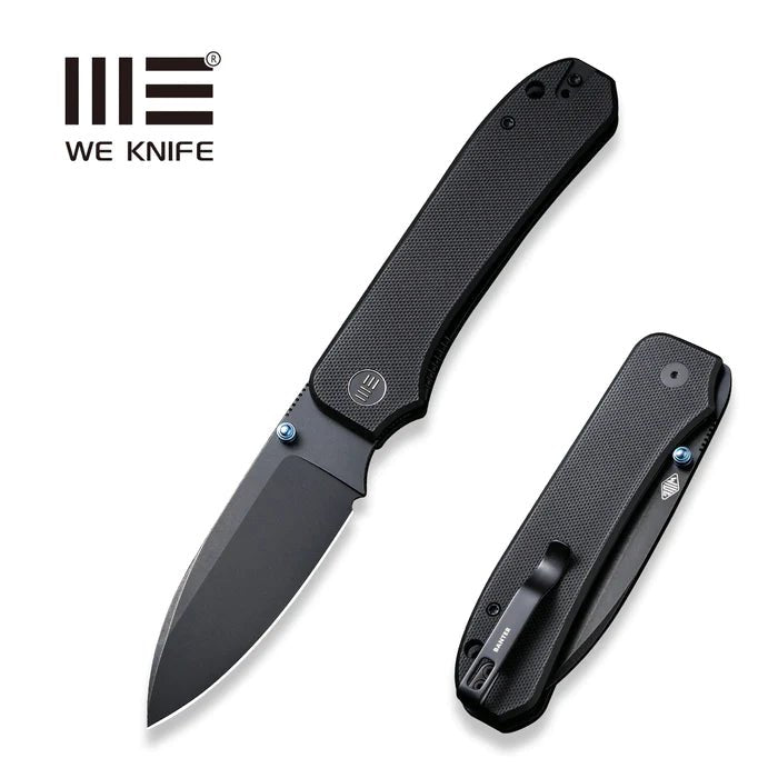 WE KNIVES Big Banter Thumb Stud Knife Black G10 Handle (3.69" Black Stonewashed CPM 20CV) WE21045 - 1 - timberknives.com