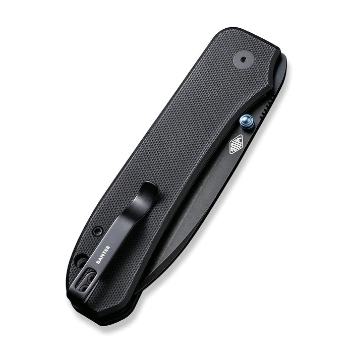 WE KNIVES Big Banter Thumb Stud Knife Black G10 Handle (3.69" Black Stonewashed CPM 20CV) WE21045 - 1 - timberknives.com