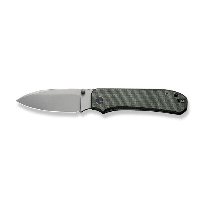 WE KNIVES Big Banter Thumb Stud Knife Green Canvas Micarta Handle (3.69" Gray Stonewashed CPM 20CV) WE21045 - 2 - timberknives.com