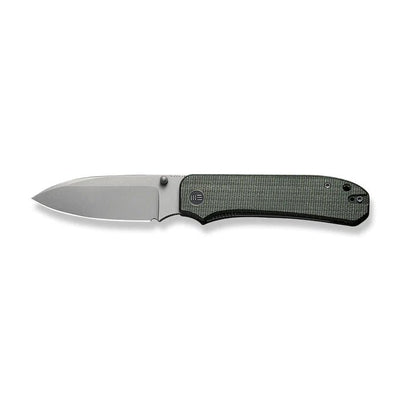 WE KNIVES Big Banter Thumb Stud Knife Green Canvas Micarta Handle (3.69" Gray Stonewashed CPM 20CV) WE21045 - 2 - timberknives.com