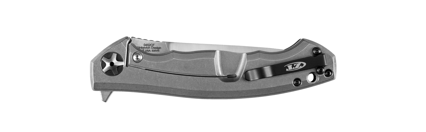 Zero Tolerance 0452CF Flipper Folding Knife Carbon Fiber (4.1" Satin) Sinkevich ZT - Model 0452CF - timberknives.com